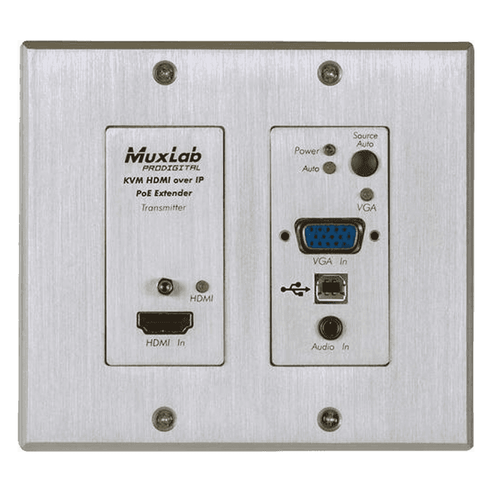 Wallplate Transmisor Hdmi/Vga 4K 2