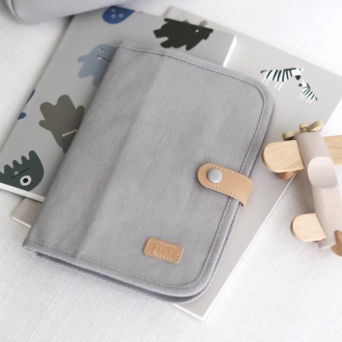 BEABA, Funda para libro de salud de lona gris perla 1 BEABA, Funda para libro de salud de lona gris perla 1