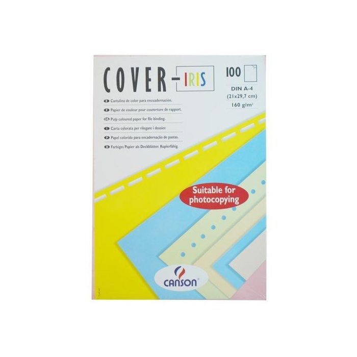 Tapa De Encuadernar Canson Cover-Iris A4 Cartulina 185 G Blanco Caja De 100