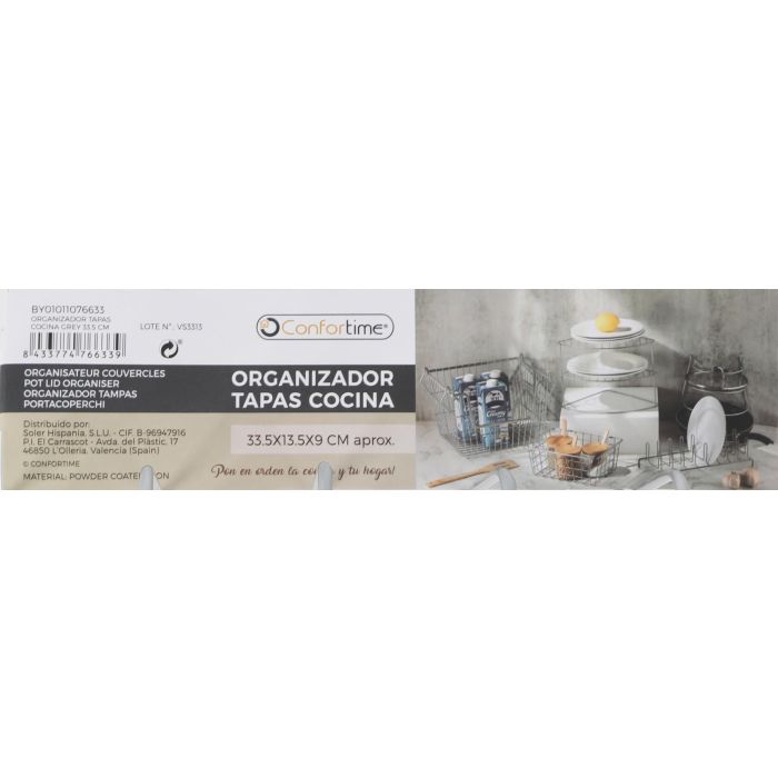 Organizador de tapas de cocina GREY 33.5 cm - Confortime (12 Unidades) 5 Organizador de tapas de cocina GREY 33.5 cm - Confortime (12 Unidades) 5