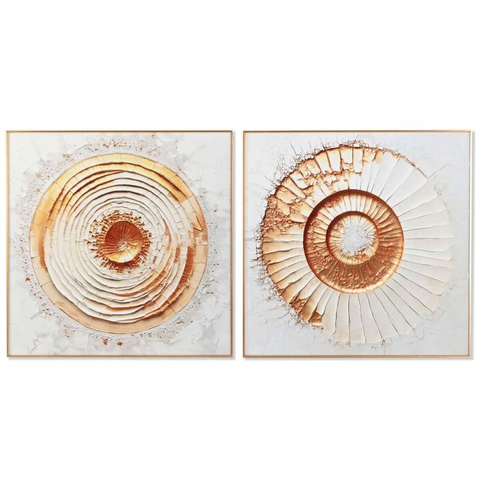 Cuadro Glam DKD Home Decor Blanco Dorado 3.5 x 80 x 80 cm (2 Unidades) 0 Cuadro Glam DKD Home Decor Blanco Dorado 3.5 x 80 x 80 cm (2 Unidades) 0
