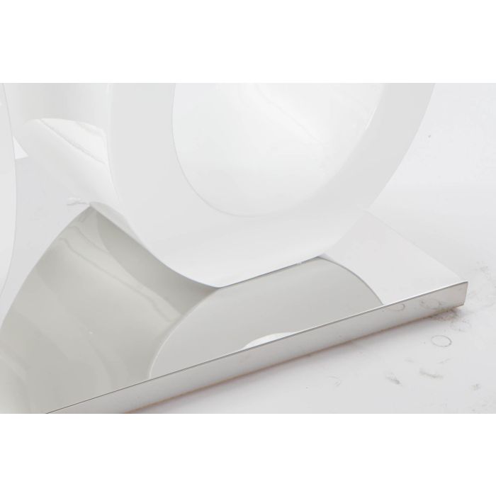 DKD Home Decor Mesa Centro Moderno Blanco Transparente Cristal y MDF 60 x 45 x 110 cm 4