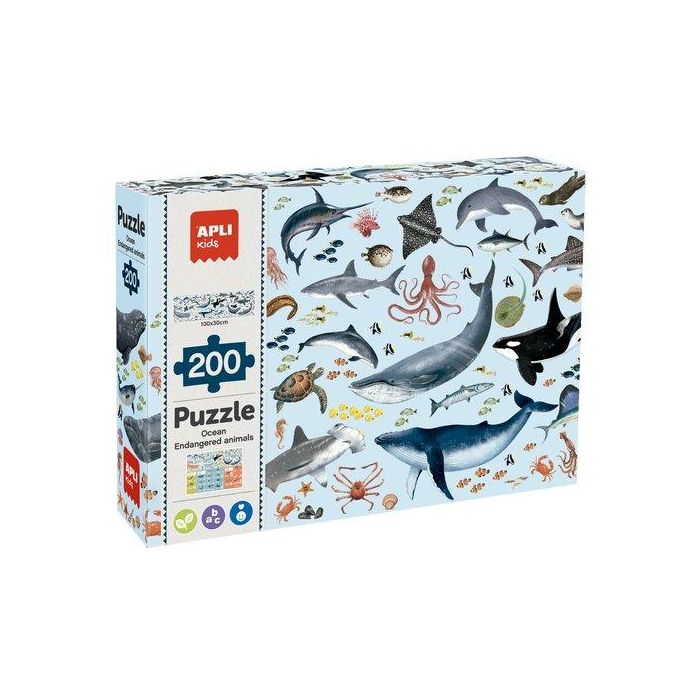 Puzle Educativo Apli Kids 200 Piezas Animales Marinos Amenazados (+6 Años)