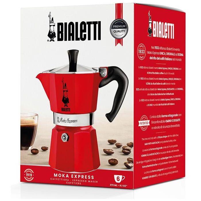 Cafetera Italiana Bialetti 0004943/NP Rojo 6 Tazas 1 Cafetera Italiana Bialetti 0004943/NP Rojo 6 Tazas 1