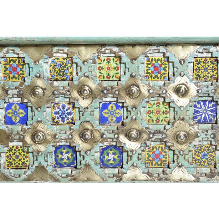 Giner y Colomer Baúl de Madera de Mango con Detalles Verdes y Multicolor 2