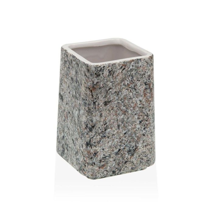 Portacepillos de Dientes Versa Gris Cerámica Plástico 7 x 10 x 7 cm Portacepillos de Dientes Versa Gris Cerámica Plástico 7 x 10 x 7 cm