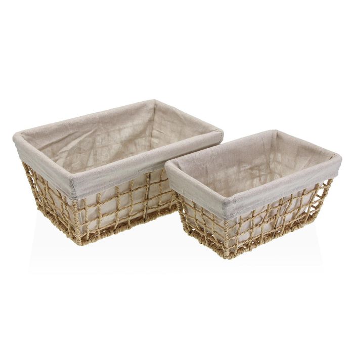 Set de 2 cestas marrón Nadir sin tapa Versa 22x15x32 cm (2 Unidades) Set de 2 cestas marrón Nadir sin tapa Versa 22x15x32 cm (2 Unidades)