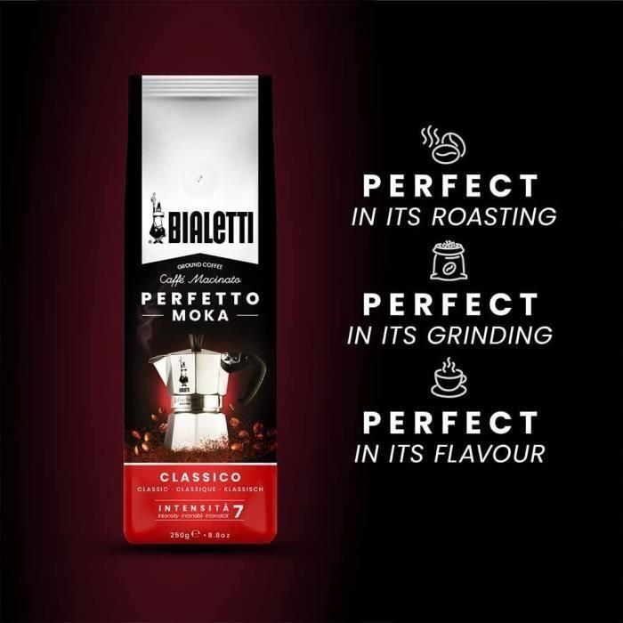 Bialetti BIA8006363035668 Cafetera italiana Moka 6 tazas (0,30L) Plata + Café Perfetto Moka Classico 250g 3 Bialetti BIA8006363035668 Cafetera italiana Moka 6 tazas (0,30L) Plata + Café Perfetto Moka Classico 250g 3