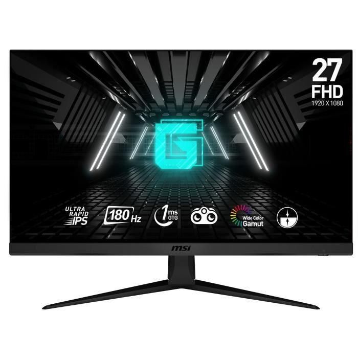 Pantalla PC Gamer - MSI - G2712F - 27 - Panel IPS rápido - FHD - 1 ms - 180 Hz - Sincronización adaptativa - DP + HDMI - Compatible con VESA