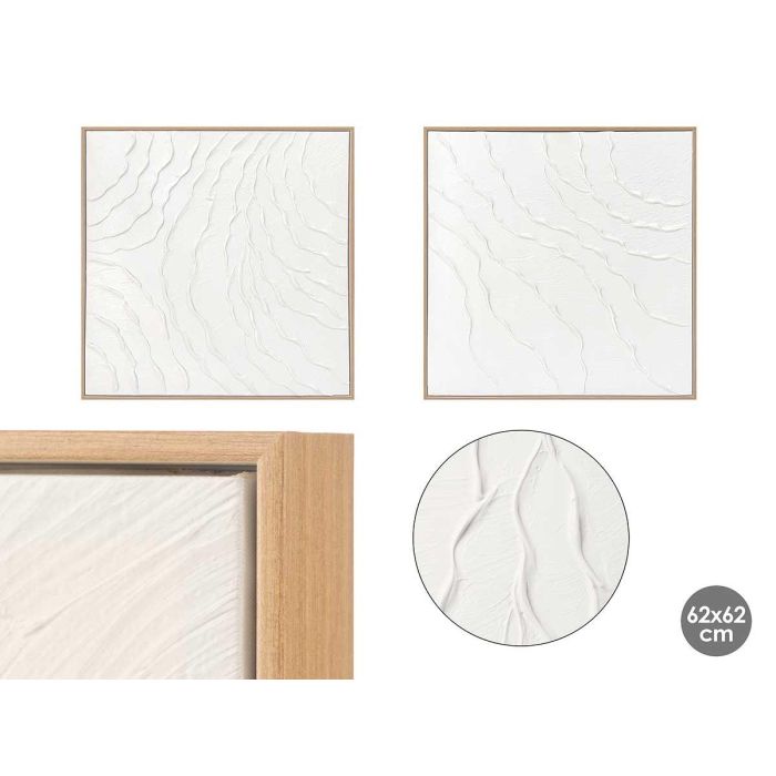 Giftdecor Cuadro Lienzo Marco Natur Honda, Blanco/Gris, Madera/Tela, 62x62 cm (4 Unidades) Giftdecor Cuadro Lienzo Marco Natur Honda, Blanco/Gris, Madera/Tela, 62x62 cm (4 Unidades)