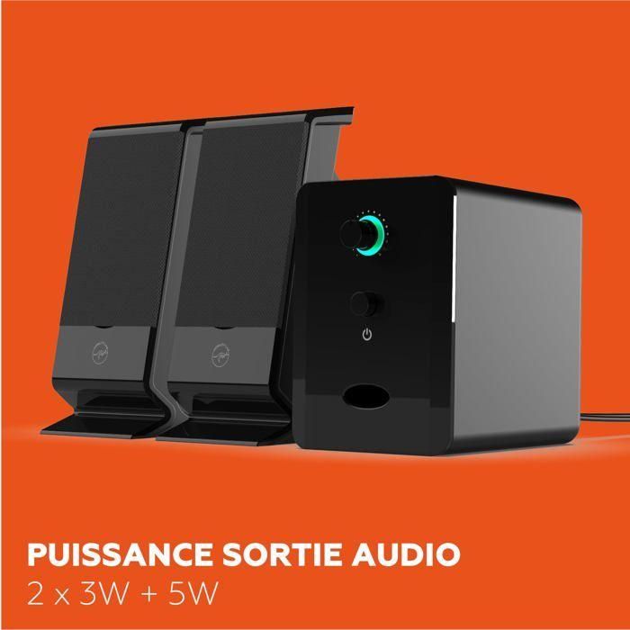 Mobility ML314006 Altavoz 2.1 - Negro - 2 altavoces - 5W de potencia 1
