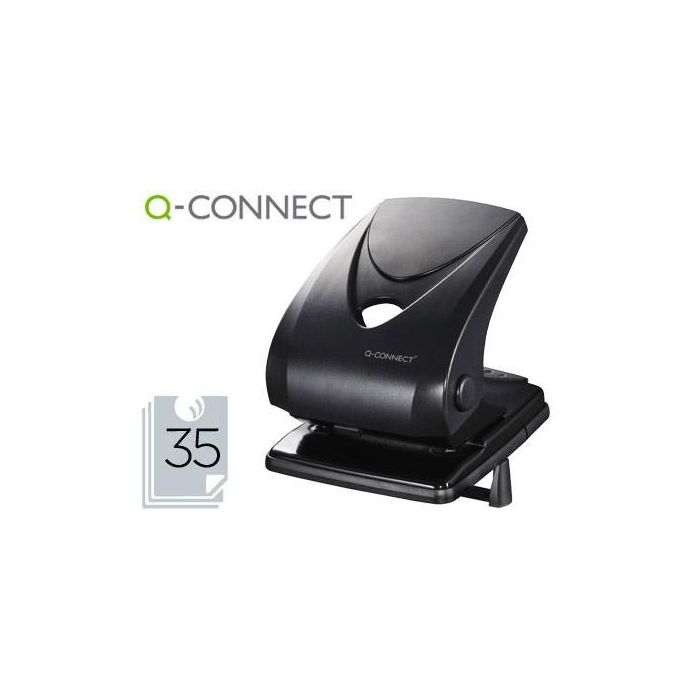 Taladrador Q-Connect Kf01236 2 Taladros Color Negro Abertura 3,5 mm Capacidad 40 Hojas