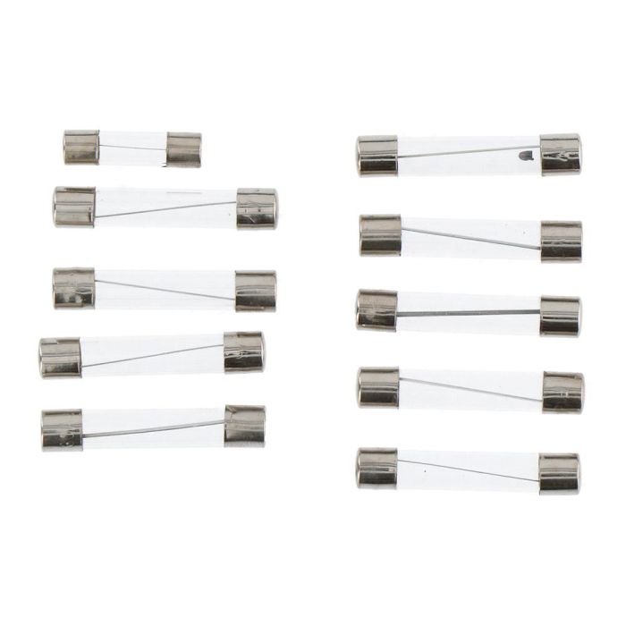 Dunlop Set de 10 Fusibles Surtidos de Cristal para Coche Variados 1x2a, 1x5a, 3x10a, 2x15a, 1x20a, 1x25a, 1x30a 1