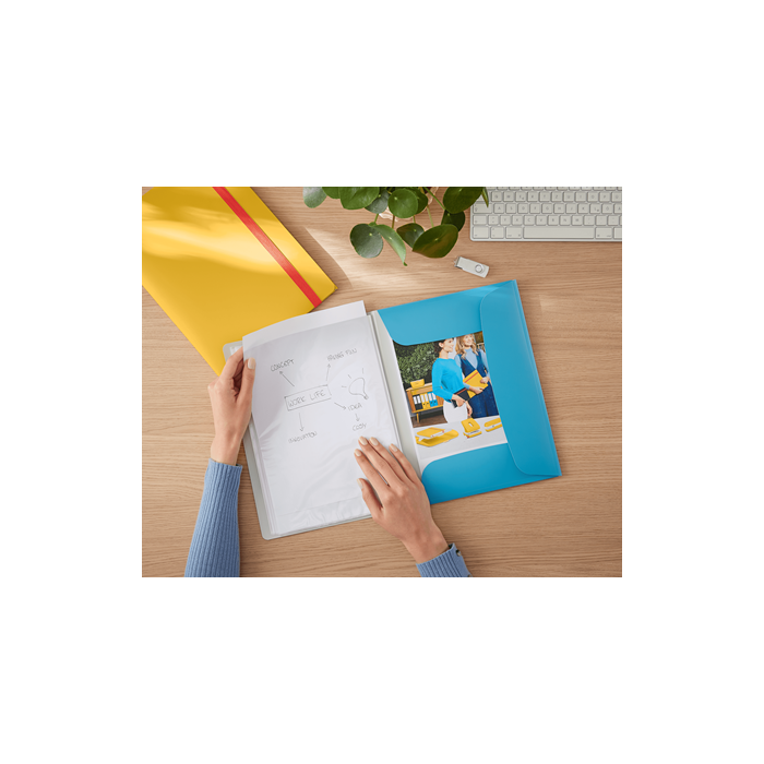 Carpeta Fundas (Tarifario) Leitz Cosy Plus Pp Flexible A4 20 F. Azul 1