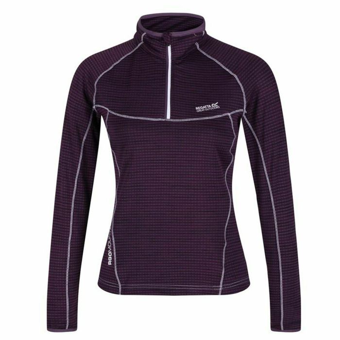 Camiseta de Manga Larga de Mujer Regatta Yonder Half-Zip Púrpura 1