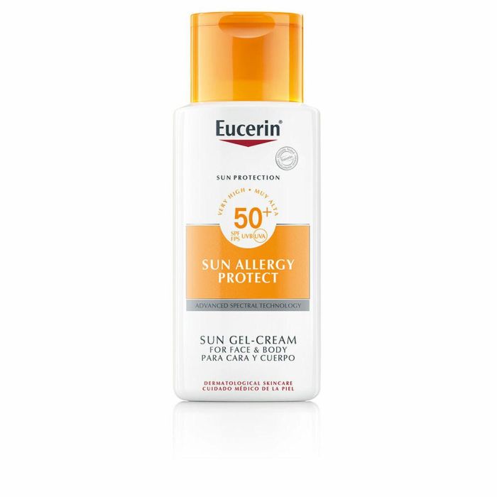 Eucerin SUN ALLERGY PROTECT Gel Crema Protector Solar Facial SPF50+ Piel Sensible Ultra Ligero Invisible No Graso Waterproof 150 ml