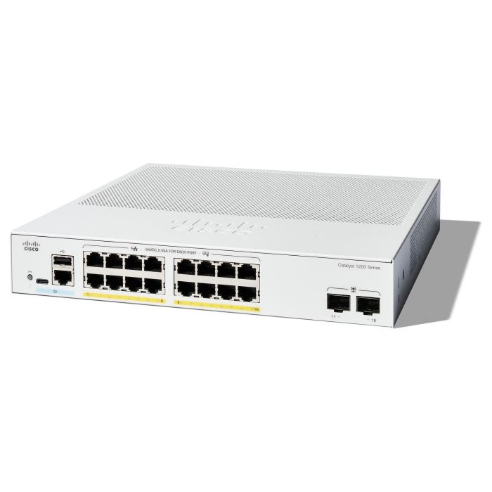 Cisco CATALYST 1200 Switch Gestionado L2 Gigabit Ethernet 16-Port PoE 120W Montaje en Rack 0 Cisco CATALYST 1200 Switch Gestionado L2 Gigabit Ethernet 16-Port PoE 120W Montaje en Rack 0