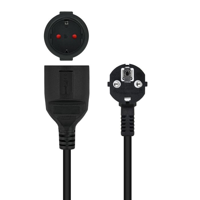 Cable Alargador de Corriente Nanocable 10.22.0603-BK/ Schuko Hembra - Schuko Macho/ 3m/ Negro 2 Cable Alargador de Corriente Nanocable 10.22.0603-BK/ Schuko Hembra - Schuko Macho/ 3m/ Negro 2