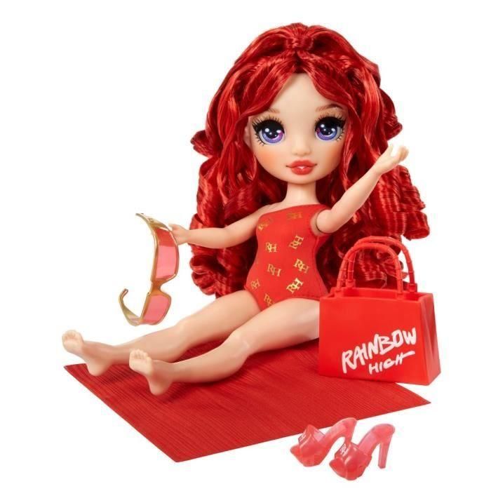 Rainbow High Swim & Style - Muñeca articulada 27 cm - Ruby (rojo) - Bañador + Pareo - a partir de 4 años 1