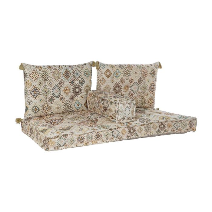 Sillon DKD Home Decor Beige Amarillo 76 x 13 x 145 cm Set de 4 Sillon DKD Home Decor Beige Amarillo 76 x 13 x 145 cm Set de 4