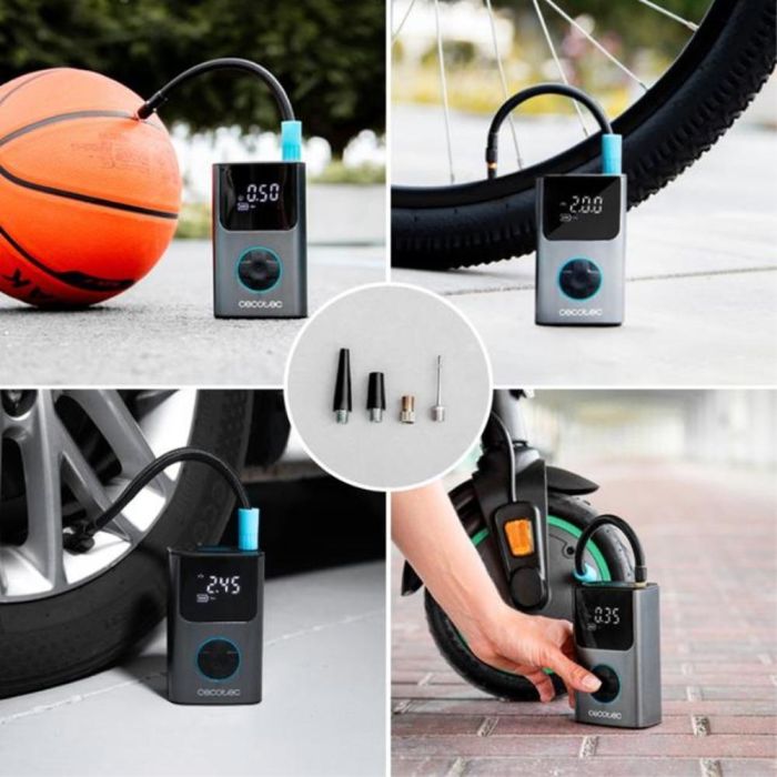 Cecotec Air Max Inflador Eléctrico Portátil 150 psi para Neumáticos Coche, Moto, Bici y Balones con Luz LED y Batería 1 Cecotec Air Max Inflador Eléctrico Portátil 150 psi para Neumáticos Coche, Moto, Bici y Balones con Luz LED y Batería 1