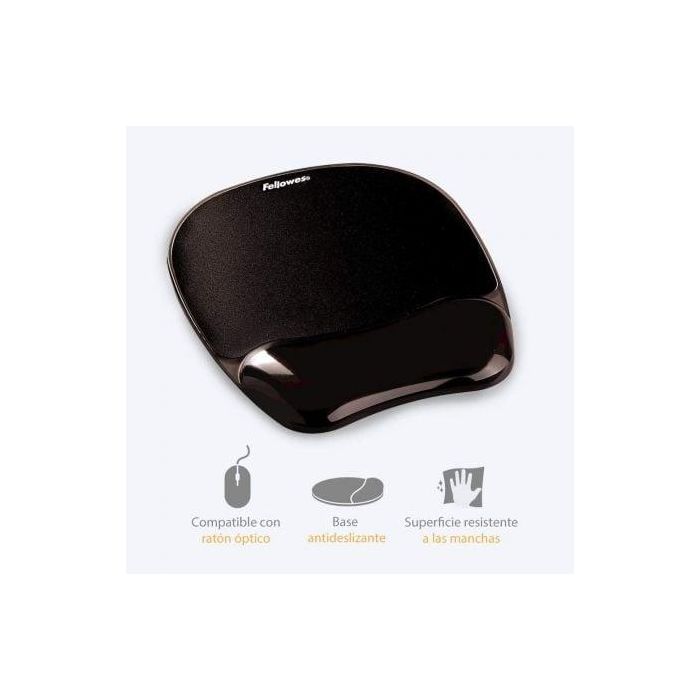 Fellowes Alfombrilla con reposamuñecas de gel negro 1 Fellowes Alfombrilla con reposamuñecas de gel negro 1