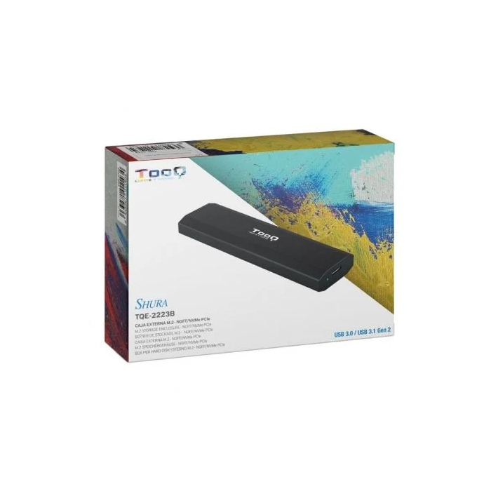 TooQ TQE-2223B Caja Externa para SSD M.2 NVMe, USB 3.2, Sin Tornillos, Negro 4