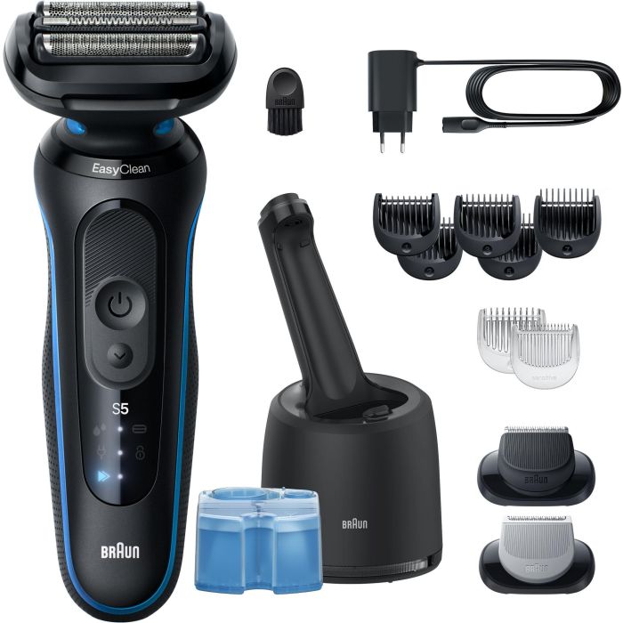 Braun BRA8700216647229 Afeitadora Eléctrica Serie 5 Negra y Azul - Batería 50 min, Carga Rápida 5 min 1
