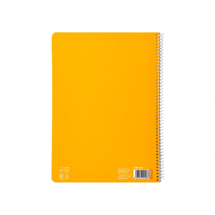 Liderpapel Cuaderno espiral A4 tapa blanda 80 hojas cuadro pautado 3mm color amarillo 2
