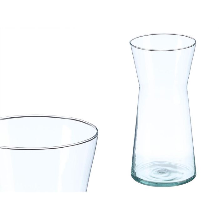 Giftdecor Jarrón de Cristal Boca Ancha Transparente 26 cm Alto para Decoración del Hogar (Set de 6)