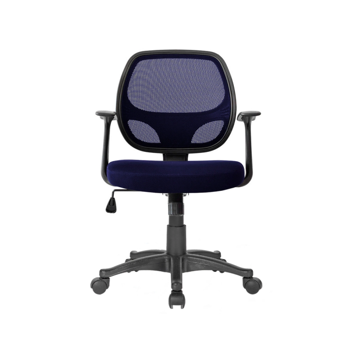 Q-connect Silla Giratoria Respaldo Medio Regulable en Altura 870+120mm Alto 550mm Ancho 590mm Profundidad Color Azul 1