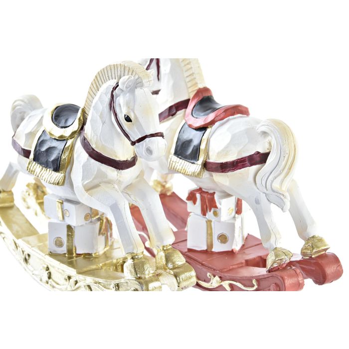 DKD Home Decor Figura de Caballo Decoración de Navidad Tradicional, Resina Roja y Dorada, Set de 2 Unidades Surtidas, 4x14x11 cm 1