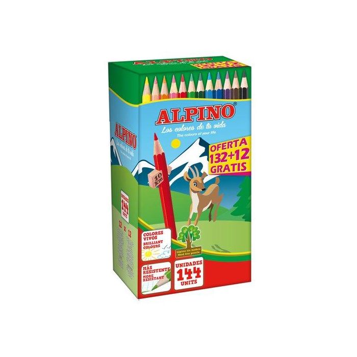 Alpino Lápices De Colores Festival Caja 132+12 Ud Gratis 175 mm