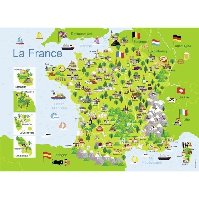 Ravensburger Puzzle Rompecabezas Mapa de Francia 100 Piezas con Clasificador de 3 Compartimentos Niños 6+ Años 1