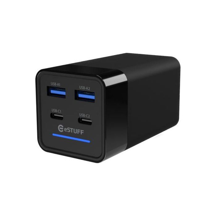 eSTUFF Cargador Multi PD GaN 120W 4 Puertos (2 USB-C + 2 USB-A) Carga Inteligente para Portátil, Tablet y Móvil 0 eSTUFF Cargador Multi PD GaN 120W 4 Puertos (2 USB-C + 2 USB-A) Carga Inteligente para Portátil, Tablet y Móvil 0