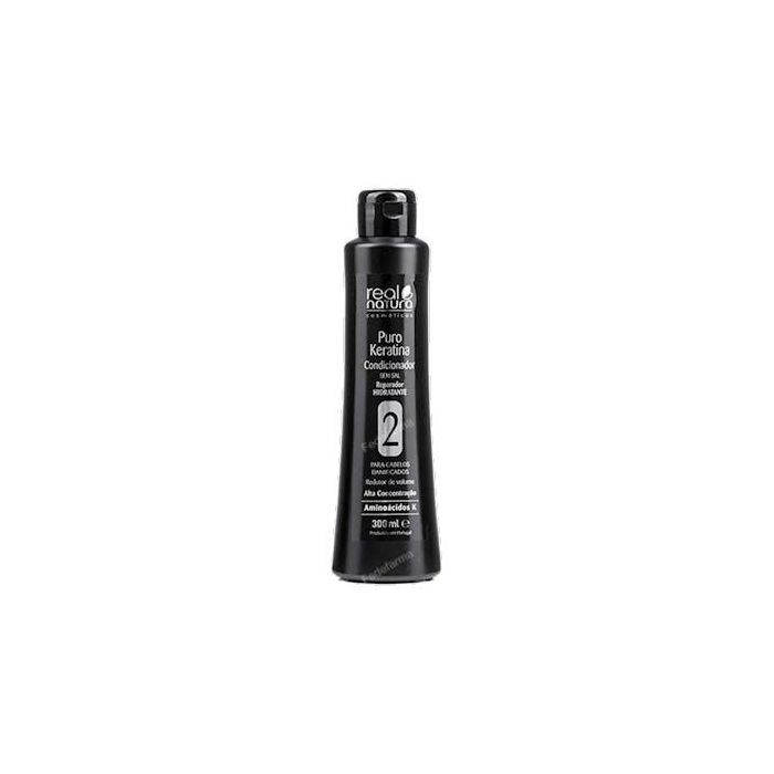 Real Natura Puro Keratina Acondicionador Reparador Hidratante con Queratina y Turmalina para Cabello Dañado 300ml