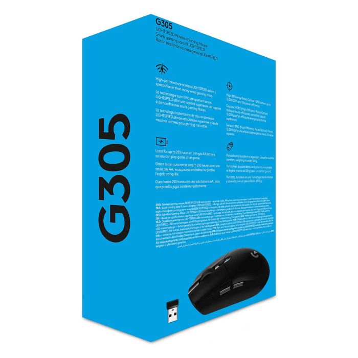 Logitech G305 Lightspeed Ratón Inalámbrico Óptico Negro 12000 PPP 8