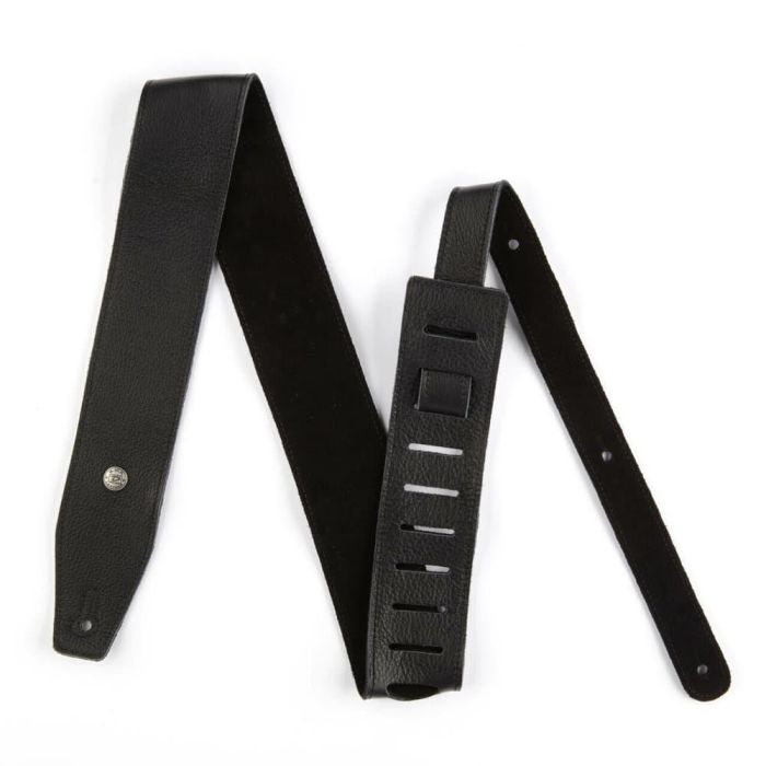 Dunlop Correa Guitarra/Bajo Piél 2,5" Triple Black 1