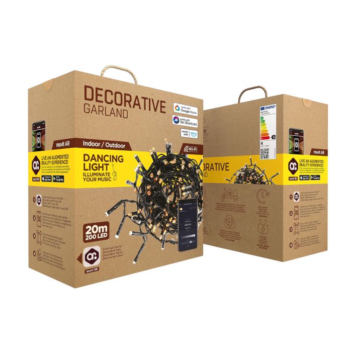 Muvit Guirnalda Luces Io Wifi Rgb - Guirnalda LED Decorativa Inteligente IP44, 60 LEDs RGB, Compatible con Alexa, Google Home y Siri, Control por App y Voz para Exterior e Interior Muvit Guirnalda Luces Io Wifi Rgb - Guirnalda LED Decorativa Inteligente IP44, 60 LEDs RGB, Compatible con Alexa, Google Home y Siri, Control por App y Voz para Exterior e Interior