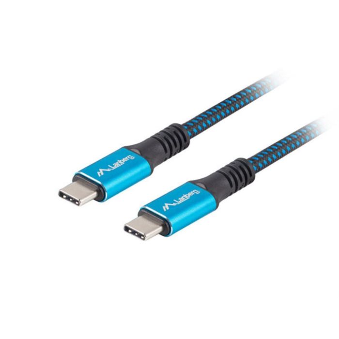 LANBERG CA-CMCM-45CU-0005-BK Cable USB USB4 Gen 2x2 de 0,5 m USB C a USB C Negro Azul 40 Gbit/s 1