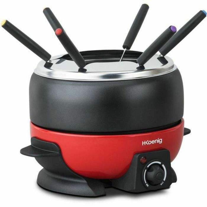 Hkoenig Fondue Eléctrica ALP1800 para 6 personas - 2L - 800W - Termostato regulable - Roja y negra 1 Hkoenig Fondue Eléctrica ALP1800 para 6 personas - 2L - 800W - Termostato regulable - Roja y negra 1