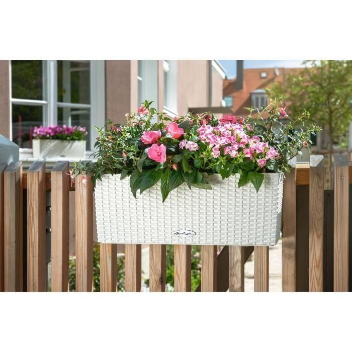 Jardinera - Balconera cottage 50 - Kit completo - Blanco - 8 L - LECHUZA 1