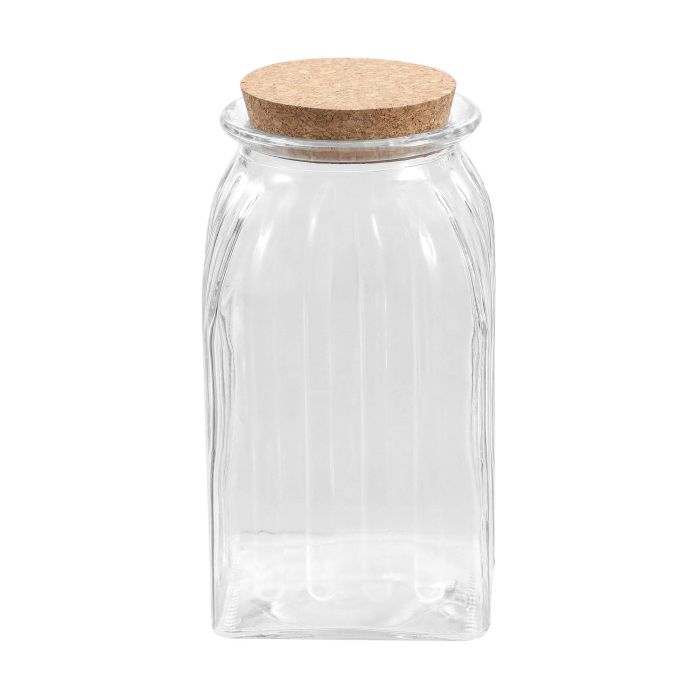 Tarro de Vidrio con Líneas y Tapón de Corcho 1400 ml - La Mediterranea (12 Unidades) 5 Tarro de Vidrio con Líneas y Tapón de Corcho 1400 ml - La Mediterranea (12 Unidades) 5