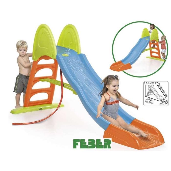 Tobogan super mega XXL plegable con agua 242x131,5x96cm 7