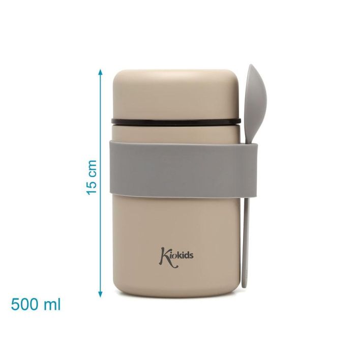 Termo Papillero De Acero Inoxidable 500 mL Con Cuchara Beige 3 Termo Papillero De Acero Inoxidable 500 mL Con Cuchara Beige 3