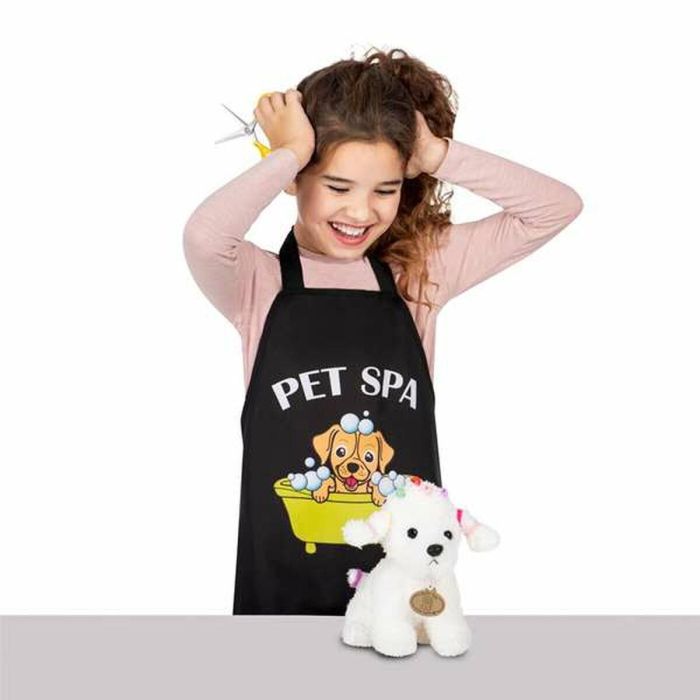 Disfraz yo quiero ser peluquero/a canino/a delantal, perrito de peluche, 5 mini pinzas, 5 coleteros, peine y tijeras talla 5-7 y 8 Disfraz yo quiero ser peluquero/a canino/a delantal, perrito de peluche, 5 mini pinzas, 5 coleteros, peine y tijeras talla 5-7 y 8