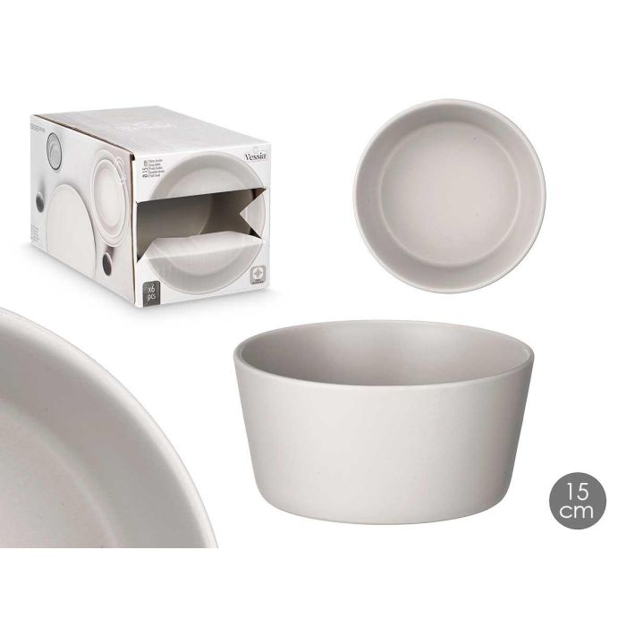 Plato Hondo 15 Cm Liso Gris Vessia (24 Unidades) Plato Hondo 15 Cm Liso Gris Vessia (24 Unidades)