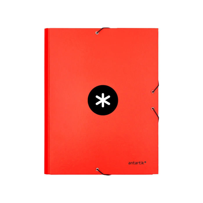 Antartik Carpeta Gomas Tres Solapas Cartón Forrado A4 Color Rojo 1