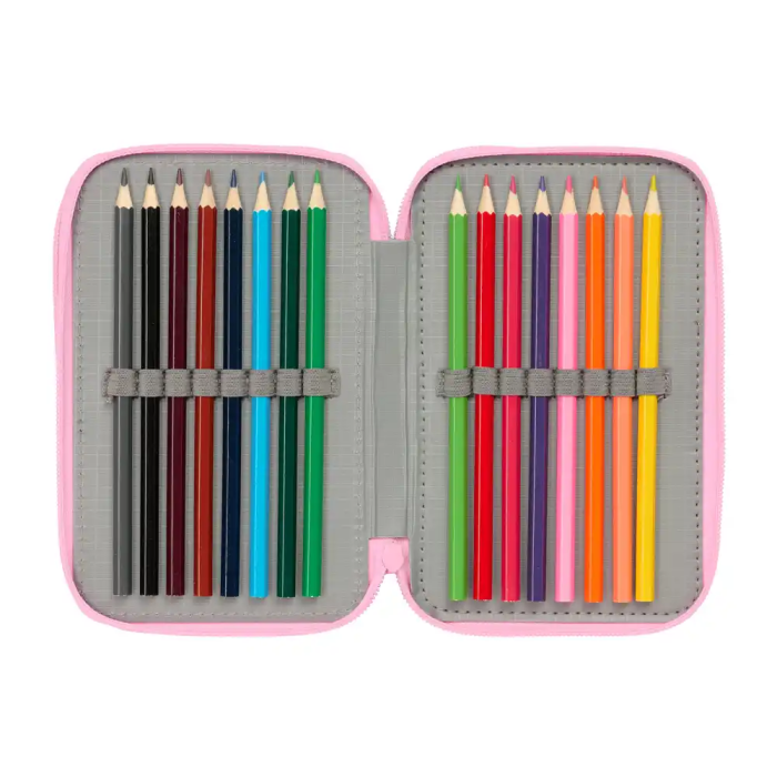 Safta Plumier Triple 37 Pcs Stitch Estuche Escolar 12,5x19,5x5,5cm Edad Mínima Recomendada: 3 Años 4