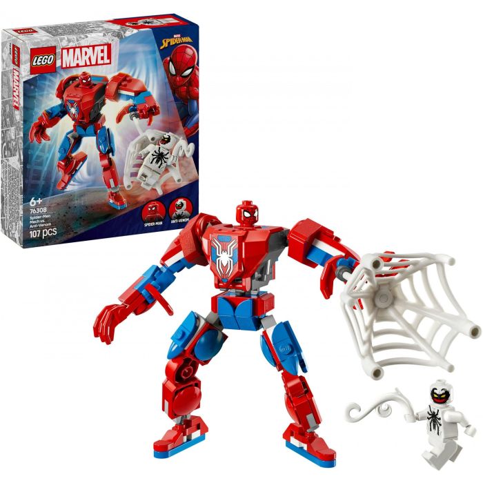 Lego Juego de Construcción Armadura Robótica de Spider-Man vs Anti-Venom Marvel para +6 años 12
